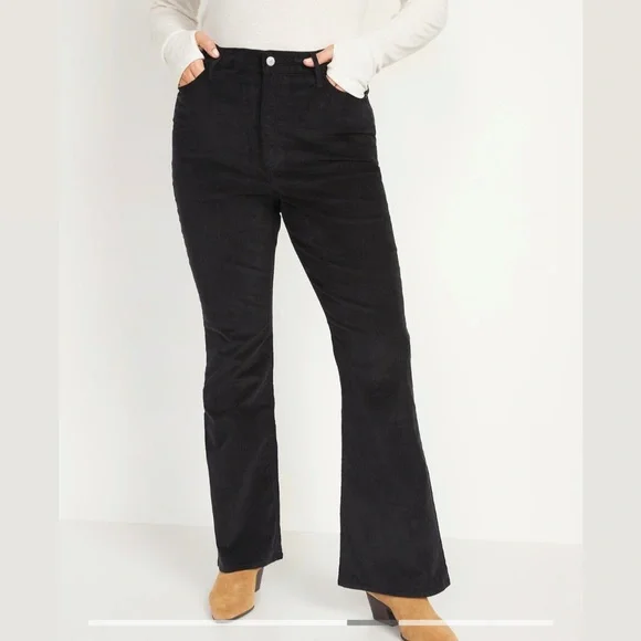 high waisted old navy corduroy pants Old Navy Higher High-Waisted Corduroy Flare Pants for Women